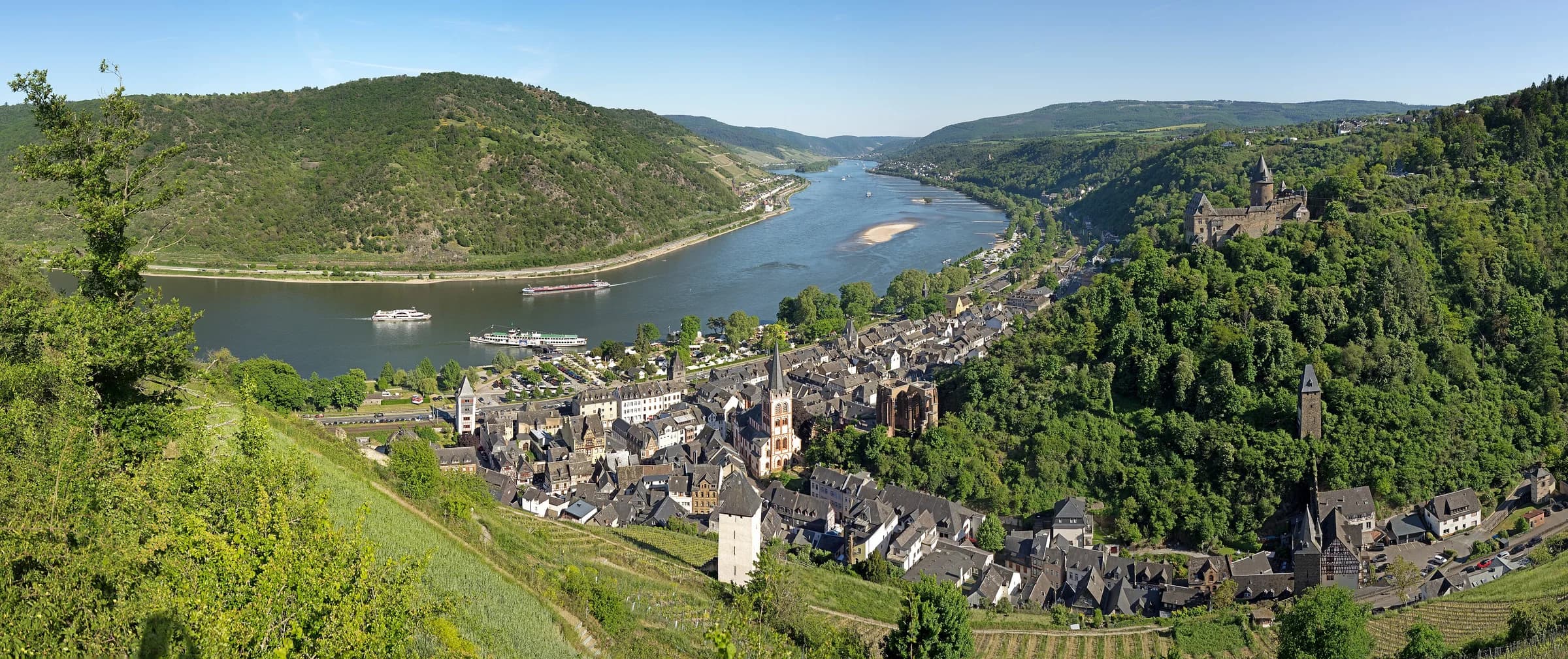 A present-day view of the Rhine valley at Bacharach